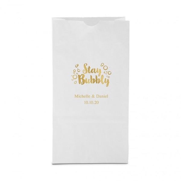 Stay Bubbly Block Bottom Gusset Paper Goodie Bags