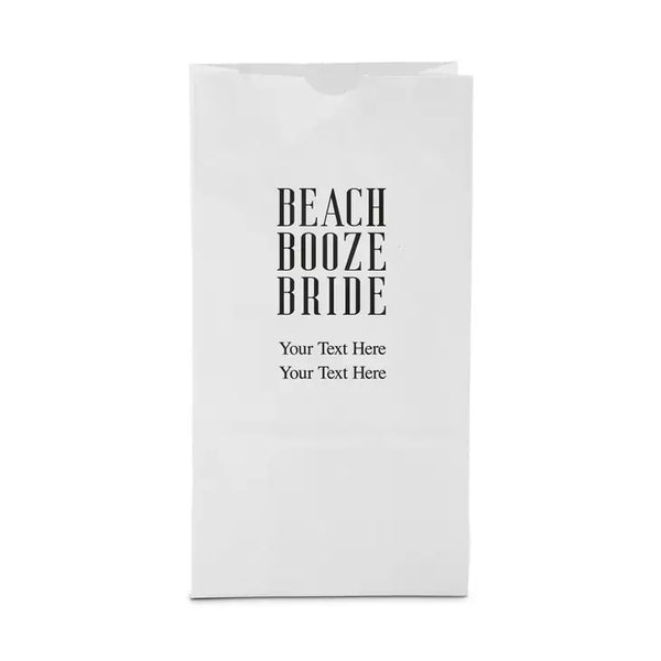 Beach Booze Bride Block Bottom Gusset Paper Goodie Bags