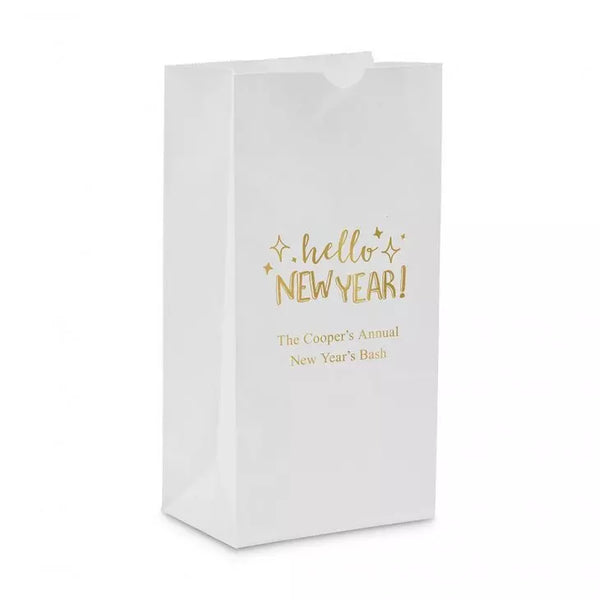 Hello New Year! Block Bottom Gusset Paper Goodie Bags