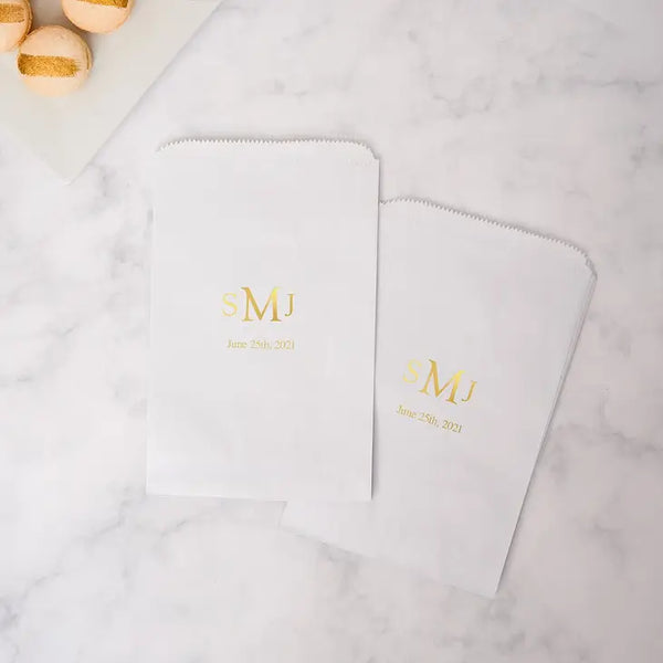 Traditional Monogram Flat Paper Goodie Bag