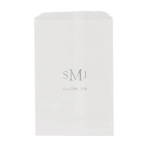 Traditional Monogram Flat Paper Goodie Bag