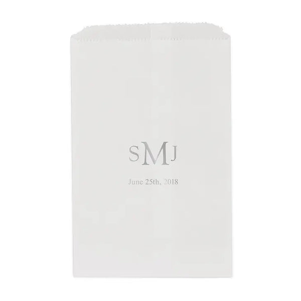 Traditional Monogram Flat Paper Goodie Bag