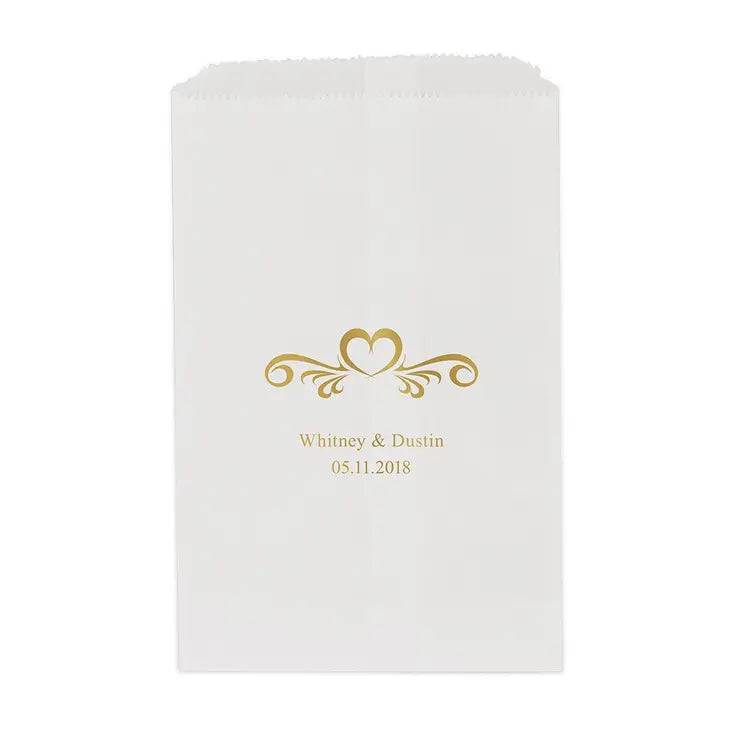 Heart Swirl Flat Paper Goodie Bag