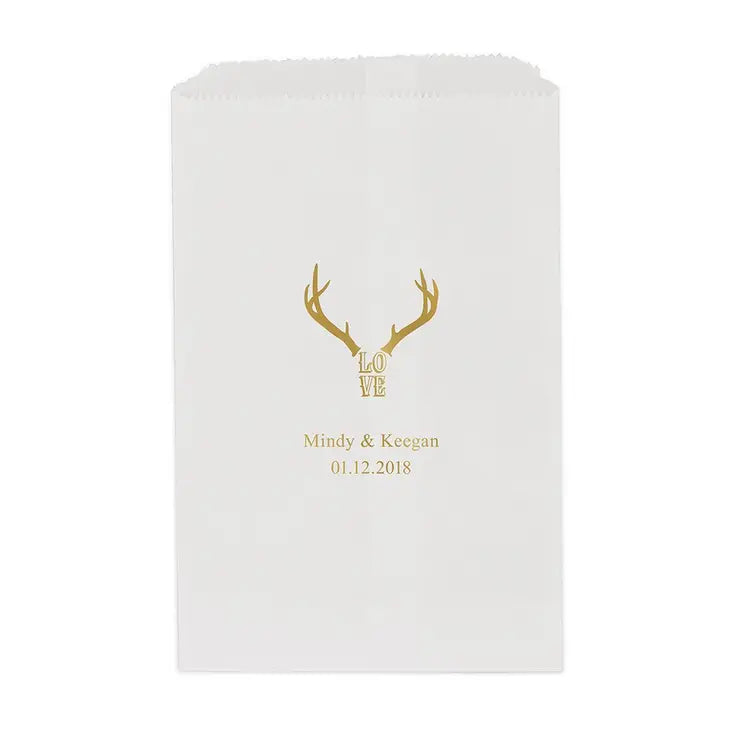 Love Antlers Flat Paper Goodie Bag