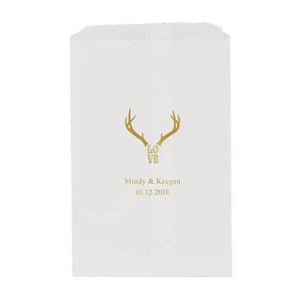 Love Antlers Flat Paper Goodie Bag