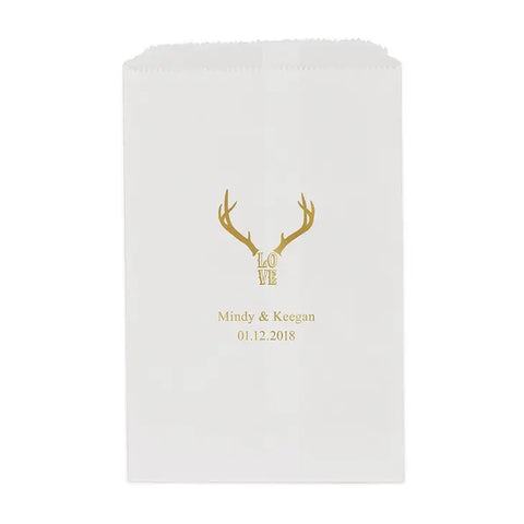 Love Antlers Flat Paper Goodie Bag