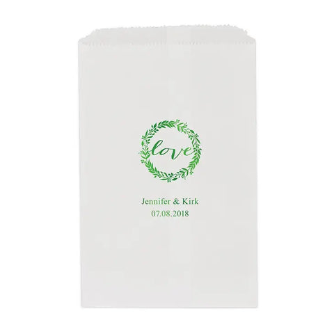 Love Wreath Flat Paper Goodie Bag