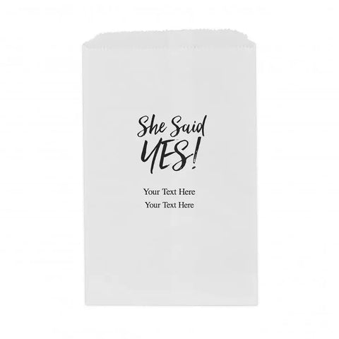 She Said Yes Flat Paper Goodie Bag