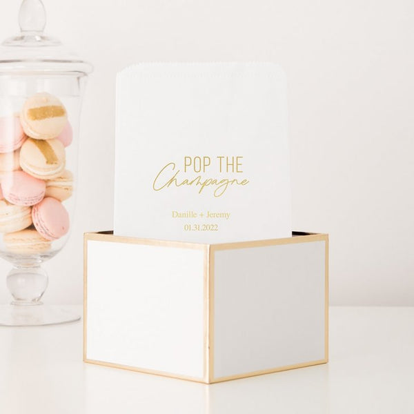 Pop The Champagne Flat Paper Goodie Bag