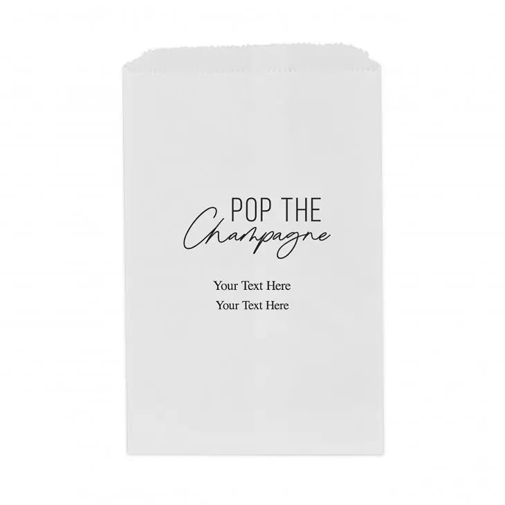 Pop The Champagne Flat Paper Goodie Bag