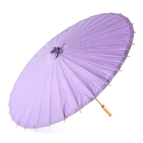 Large 32" Japanese/Chinese Paper Parasol with Bamboo Handle - Lavender Purple | More Colors Available