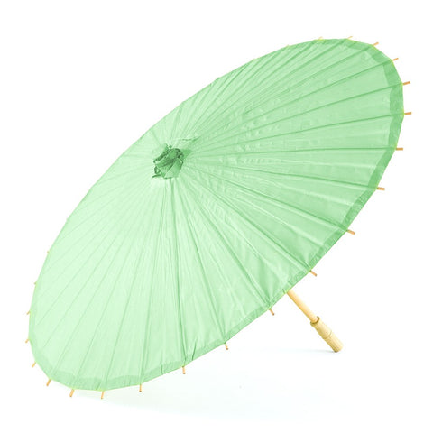 Large 32" Japanese/Chinese Paper Parasol with Bamboo Handle - Daiquiri Green | More Colors Available