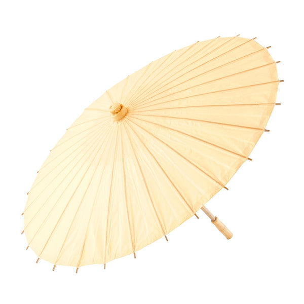 Large 32" Japanese/Chinese Paper Parasol with Bamboo Handle - Ivory | More Colors Available