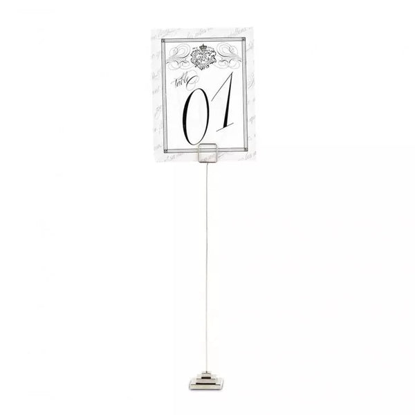 Silver Table Number Holder With Tiered Base (6)