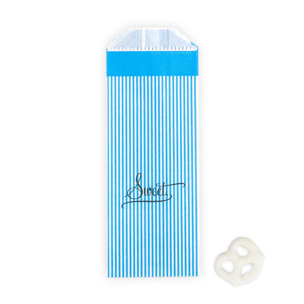 Striped Flat Paper Goodie Bag - Sweet - Pack of 50