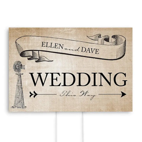 Rustic Country Wedding Directional Sign