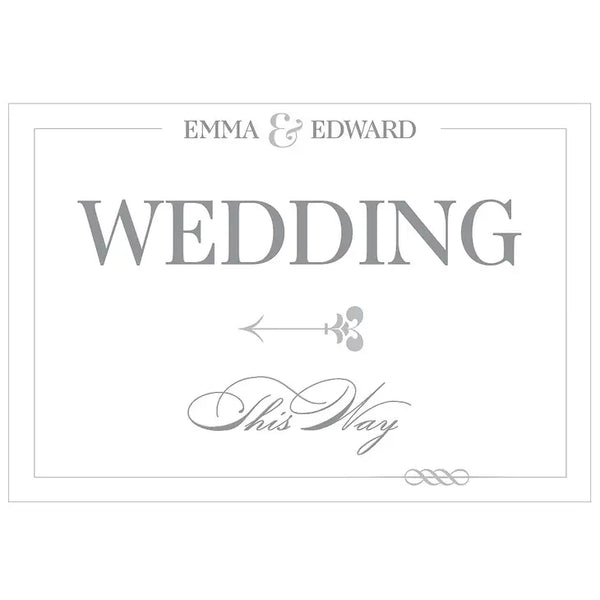 Classic Script Directional Wedding Sign