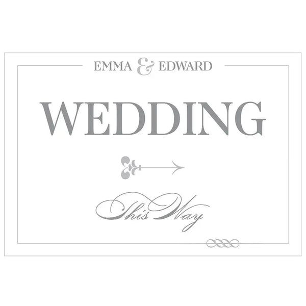 Classic Script Directional Wedding Sign