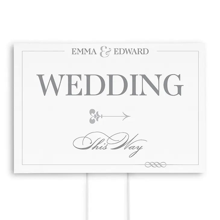 Classic Script Directional Wedding Sign