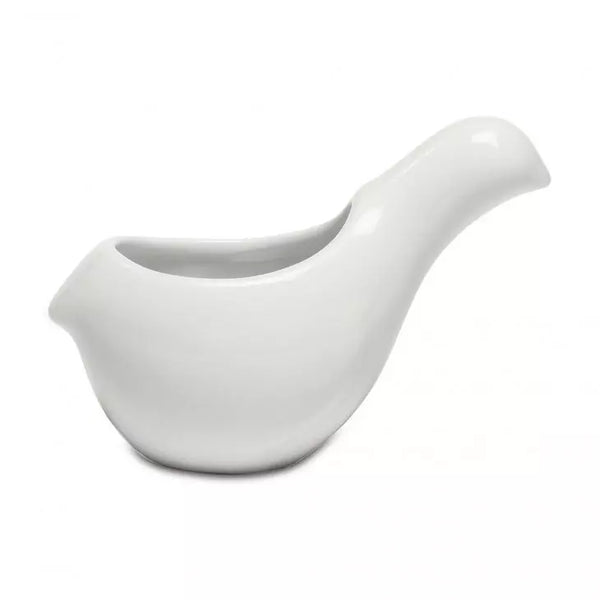 Small White Ceramic Favor Container - Bird - Set of 4