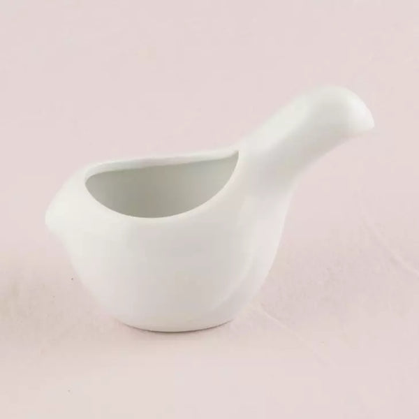 Small White Ceramic Favor Container - Bird - Set of 4