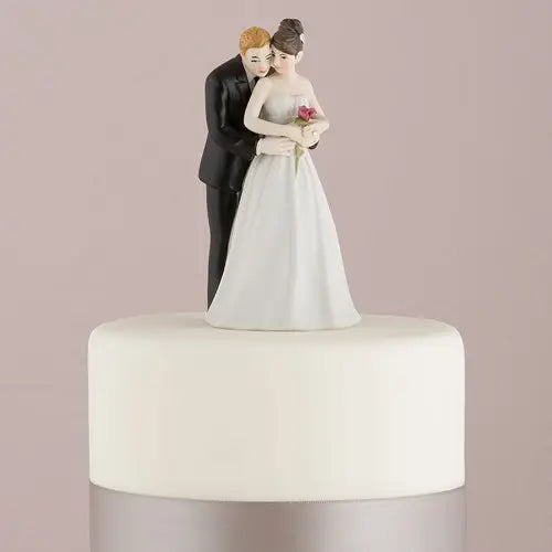 Bride And Groom Couple Figurine - "Yes To The Rose"