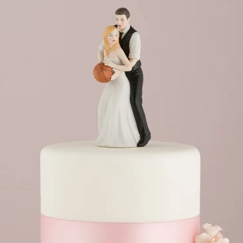 One On One Basketball Bride And Groom Cake Topper