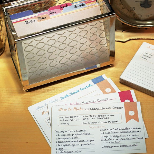 "Recipes Of The Heart" Recipe Cards And Divider Set