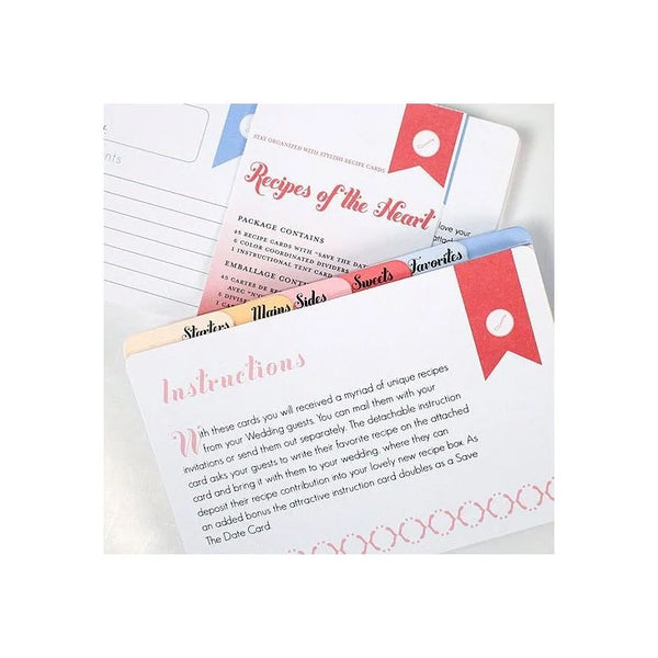 "Recipes Of The Heart" Recipe Cards And Divider Set