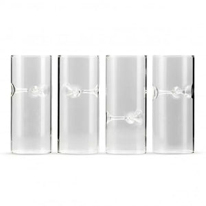 Blown Glass Miniature Tealight Luminaries - Clear - Set of 4