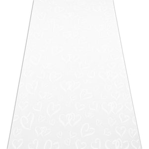 White Aisle Runner With All Over Heart Design