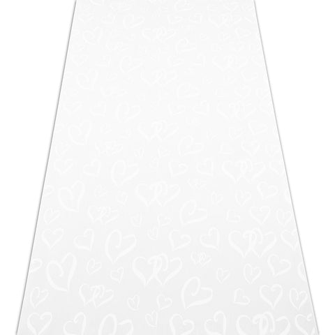 White Aisle Runner With All Over Heart Design