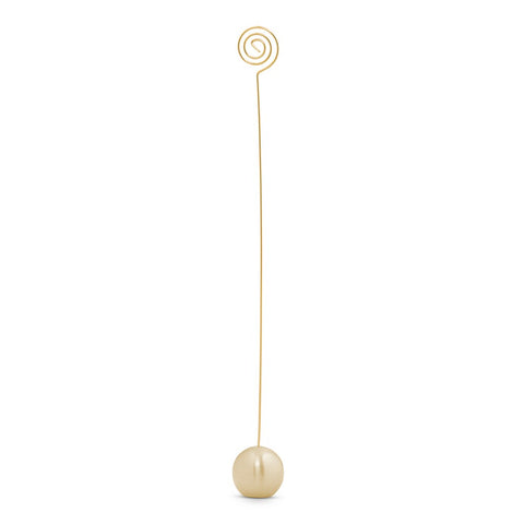 Tall 9" Spiral Wire Table Number Holder - Brushed Gold - Set of 6