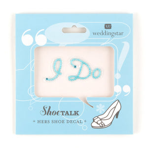 "I Do" Shoe Talk In Blue Pearls And Crystals