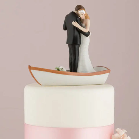 Bride And Groom Couple Figurine - "Row Away"