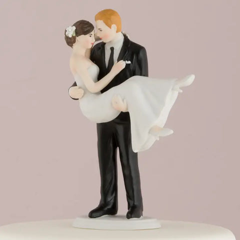 Bride and Groom Couple Wedding Cake Topper Figurine - In His Arms