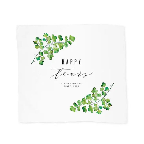 Personalized White Pocket Handkerchief - Happy Tears