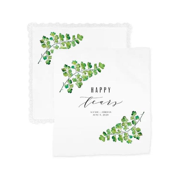 Personalized White Pocket Handkerchief - Happy Tears