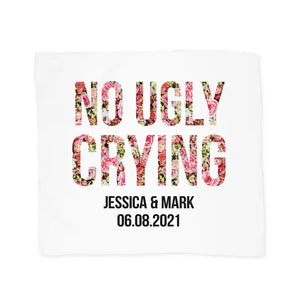 Personalized White Pocket Handkerchief - No Ugly Crying