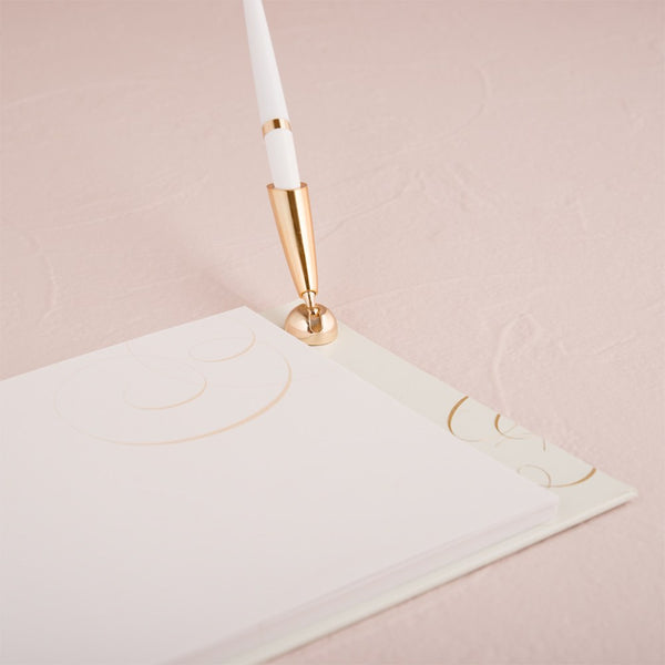 Pure Elegance Special Occasion Guest Book with Blank Pages - White