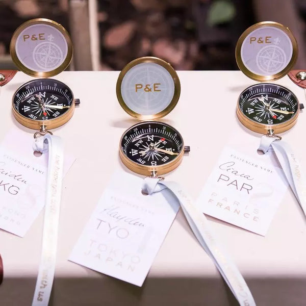 Gold Compass Wedding Favour