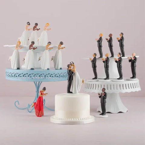 Interchangeable Bride and Groom Wedding Cake Topper Figurines - True Romance