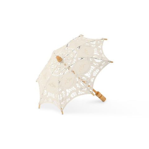 Antiqued Battenburg Lace Parasol - Small