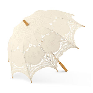 Antiqued Battenburg Lace Parasol - Standard