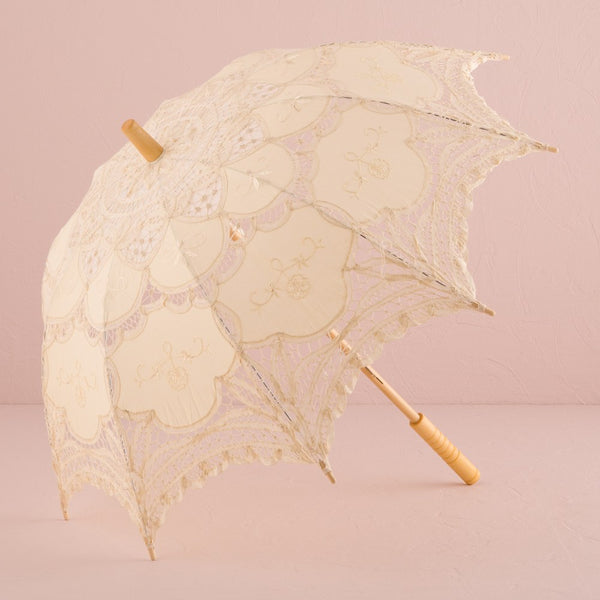 Antiqued Battenburg Lace Parasol - Standard