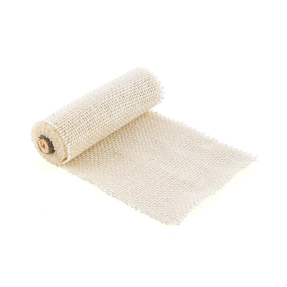 Burlap Wrap By The Roll - Narrow Ivory