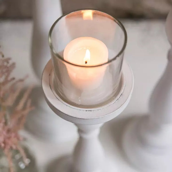 Shabby Chic Spindle Candle Holder - White - Set of 3