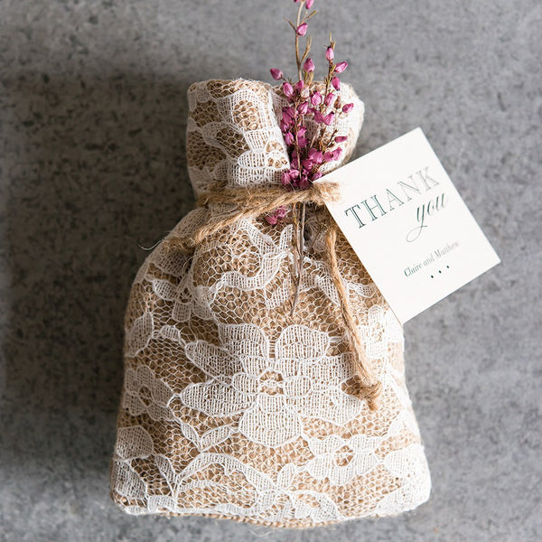 Rustic Chic Burlap And Lace Drawstring Favor Bag (12)