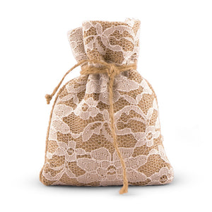 Rustic Chic Burlap And Lace Drawstring Favor Bag (12)