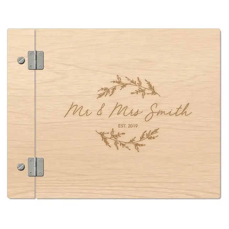 Personalized Wooden Polaroid Wedding Guest Book - Signature Script